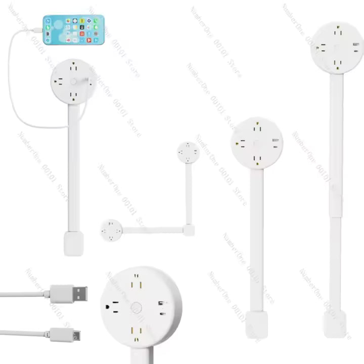 Extensor de toma de corriente eléctrica para sofá, mesita de noche